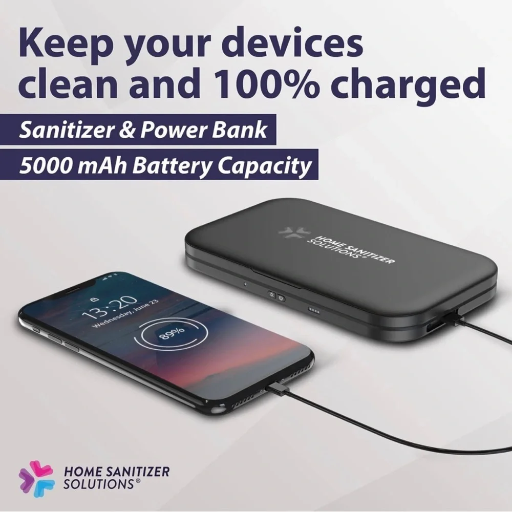 UV Phone Sanitizer with Smartphone Charger Powerbank 5000 mah